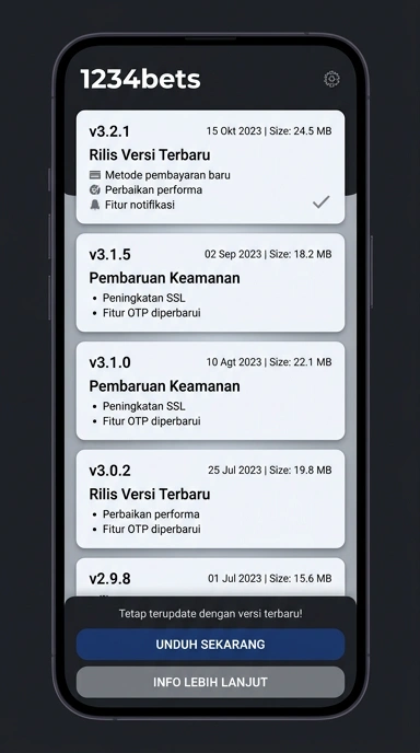 Riwayat Versi Aplikasi 1234bets untuk Android