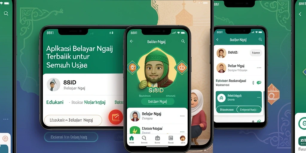 Tampilan antarmuka aplikasi Belajar Ngaji yang user-friendly.