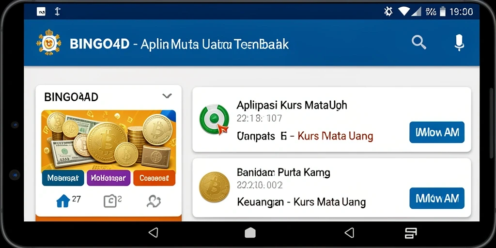 Tampilan antarmuka BINGO4D yang menampilkan nilai tukar secara real-time.