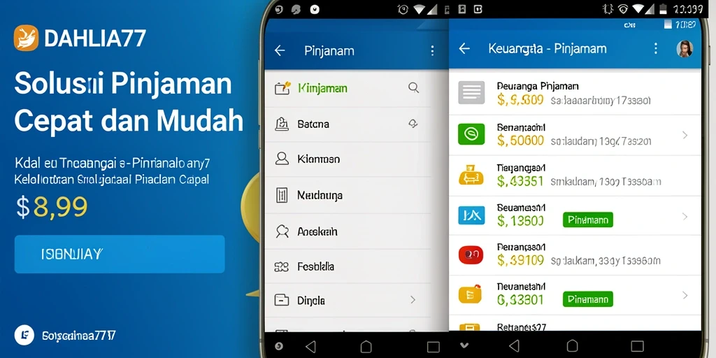 Tampilan antarmuka DAHLIA77 yang ramah pengguna untuk aplikasi Pinjaman.