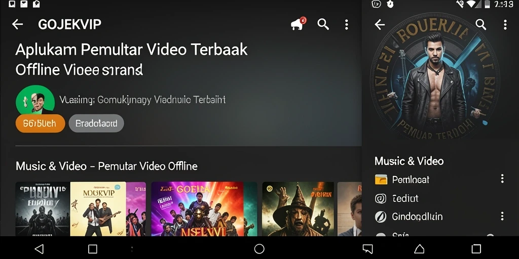Antarmuka pengguna GOJEKVIP yang menawan untuk Pemutar Video Offline.