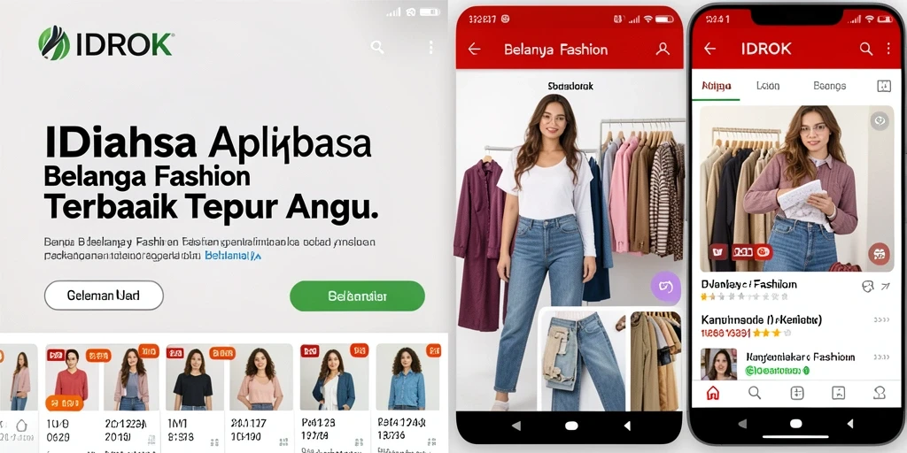 Tampilan antarmuka IDROK yang modern dan efisien untuk belanja fashion.