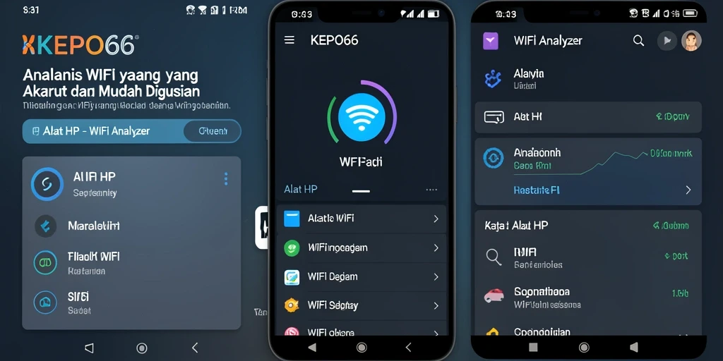 Tampilan antarmuka KEPO66 yang menunjukkan analisis WiFi secara detail.