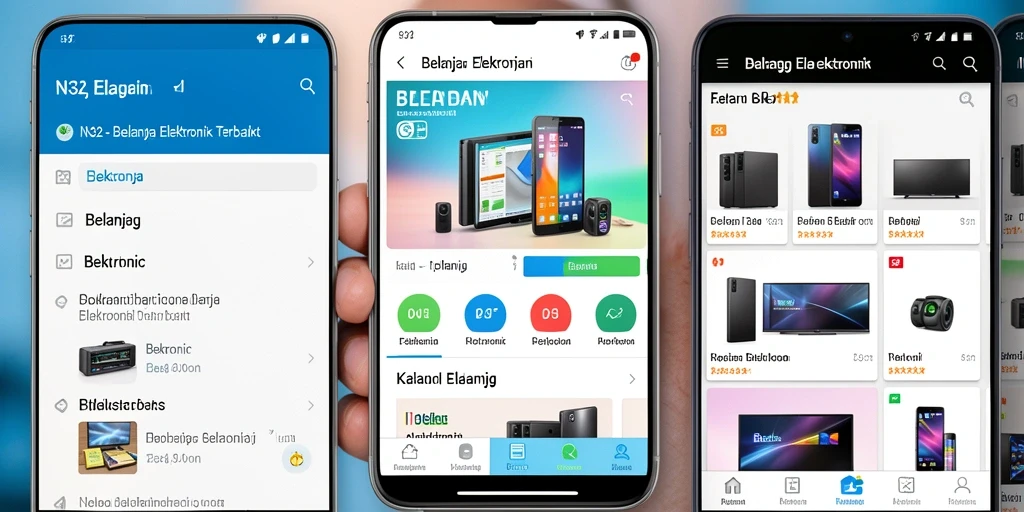 Tampilan antarmuka N32 yang user-friendly untuk belanja elektronik.