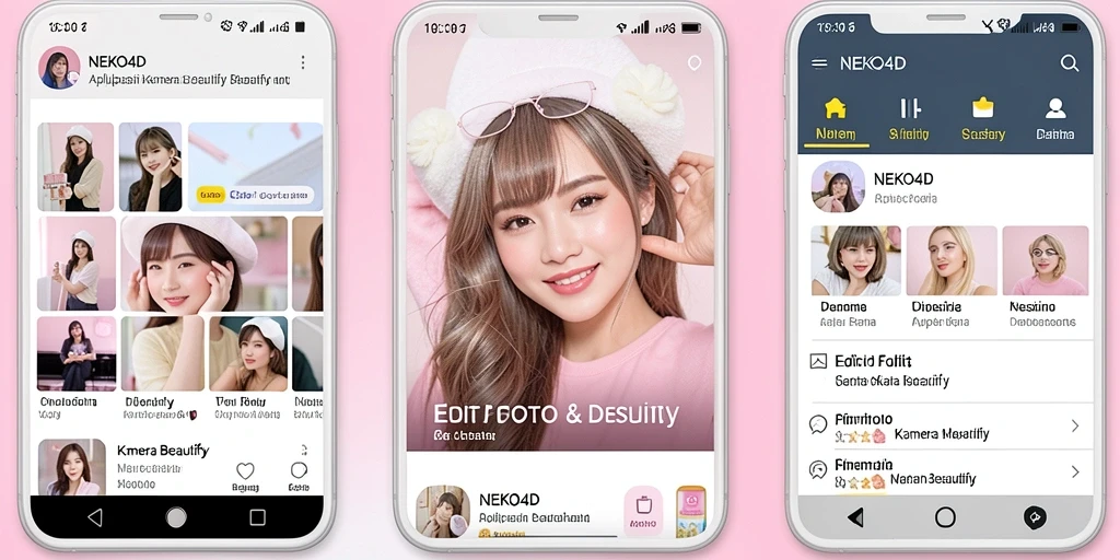 Antarmuka NEKO4D dengan berbagai fitur edit foto.