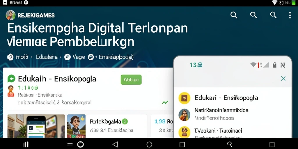 Tampilan antarmuka aplikasi Ensiklopedia REJEKIGAMES yang menarik.