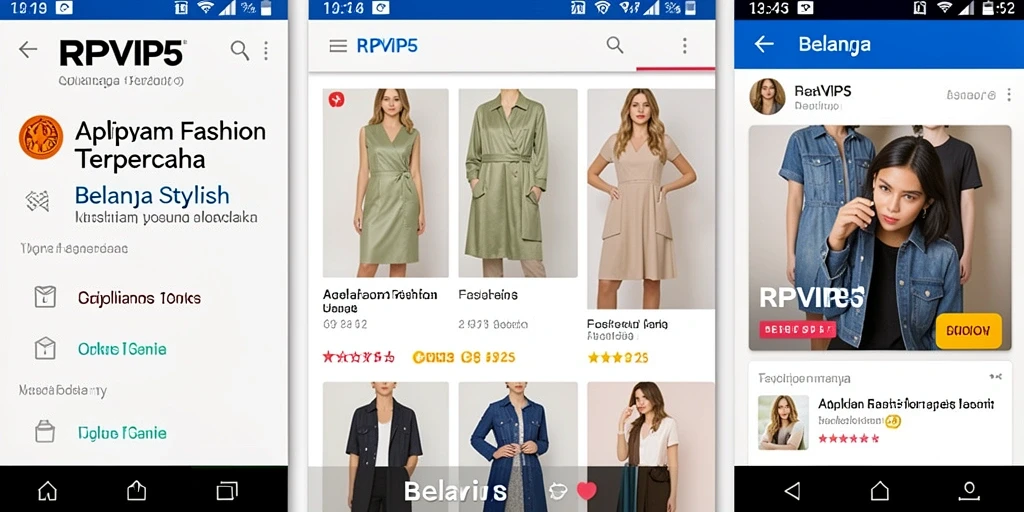 Tampilan antarmuka RPVIP5 untuk belanja fashion modern dan stylish.