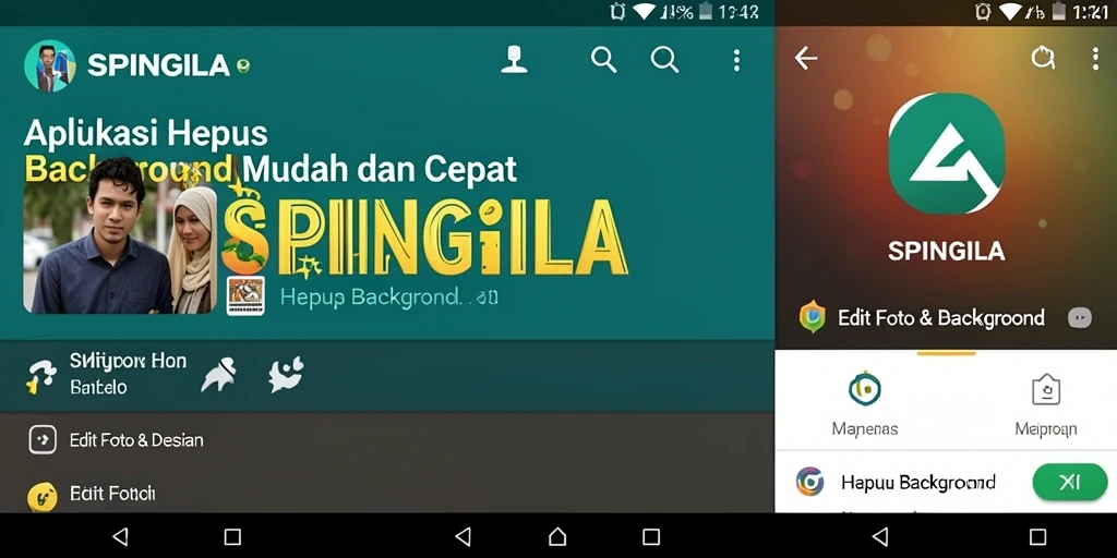 Antarmuka aplikasi SPINGILA untuk penghapusan background yang efisien.