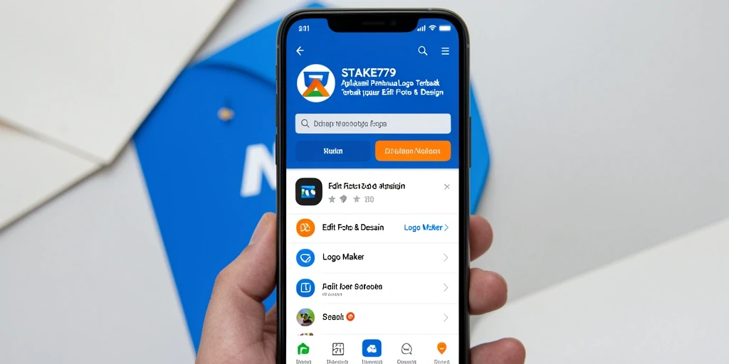 Antarmuka STAKE779 untuk pembuatan logo yang menarik dan fungsional.