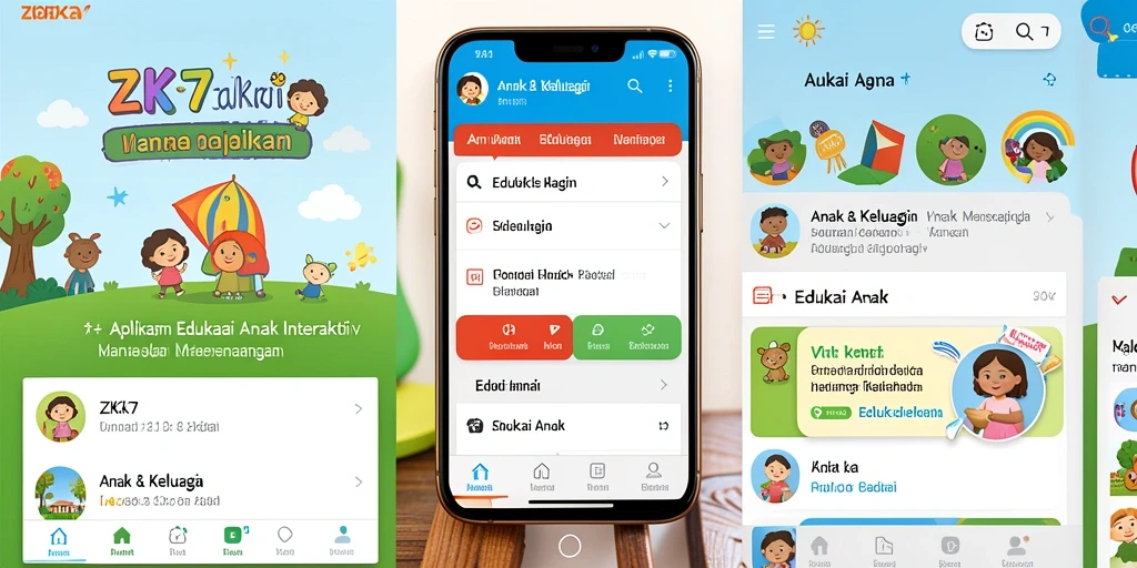 Antarmuka aplikasi ZK7 yang ceria dan edukatif.